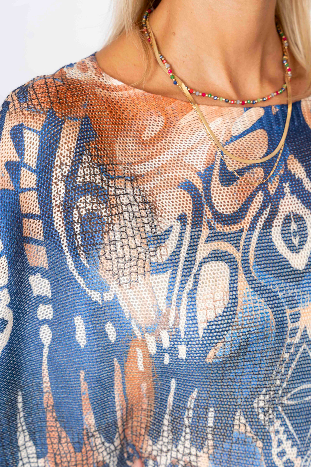 "Rosace" printed batwing sweater