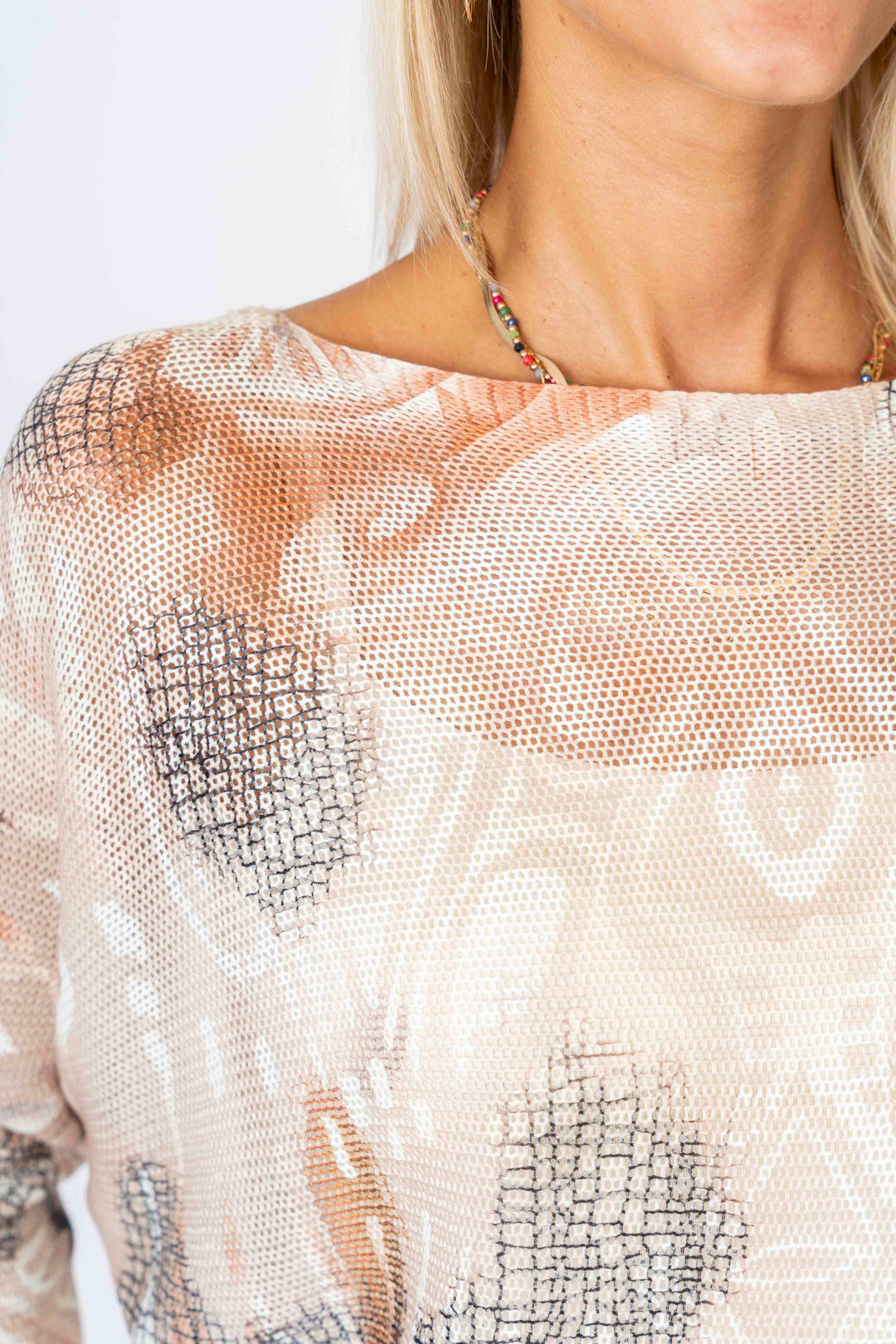 "Rosace" printed batwing sweater
