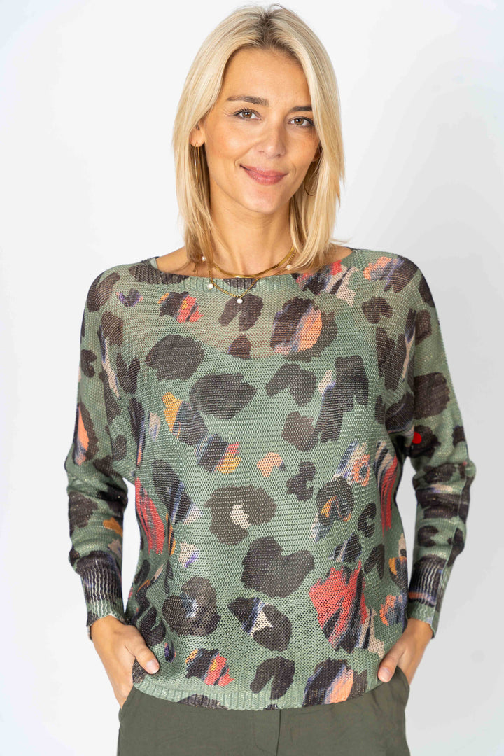 Leopard batwing sweater