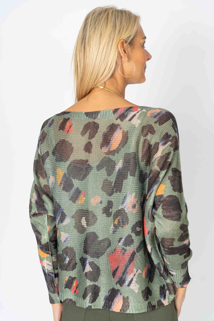 Leopard batwing sweater