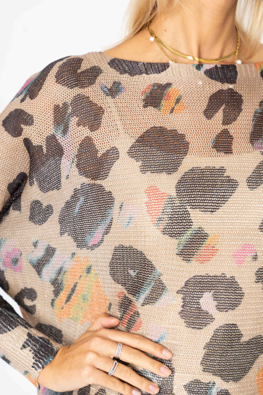 Leopard batwing sweater