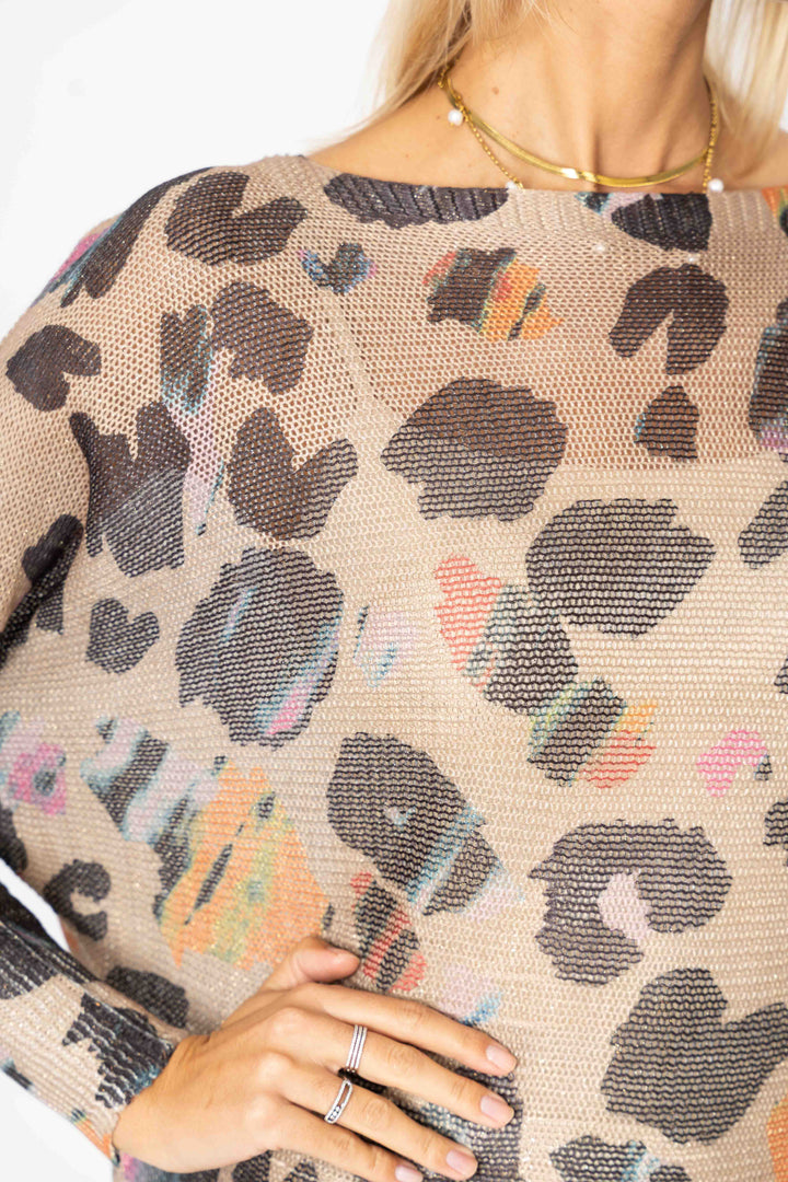 Leopard batwing sweater