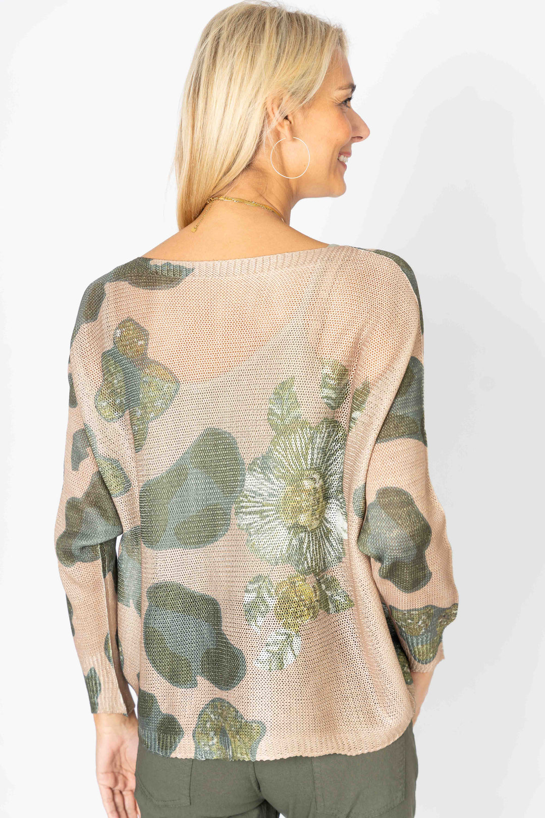 Leopard and Flowers batwing sweater