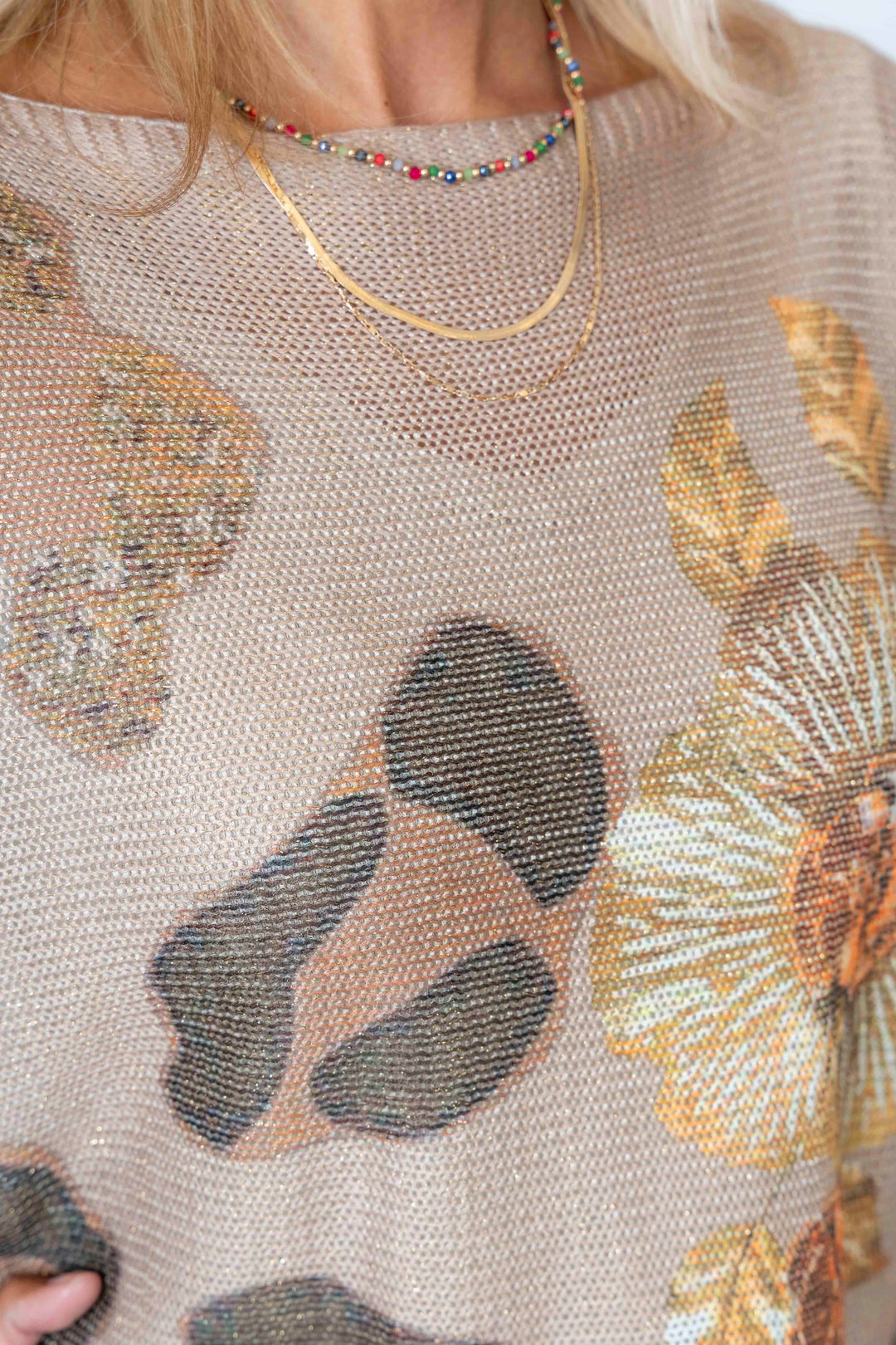 Leopard and Flowers batwing sweater