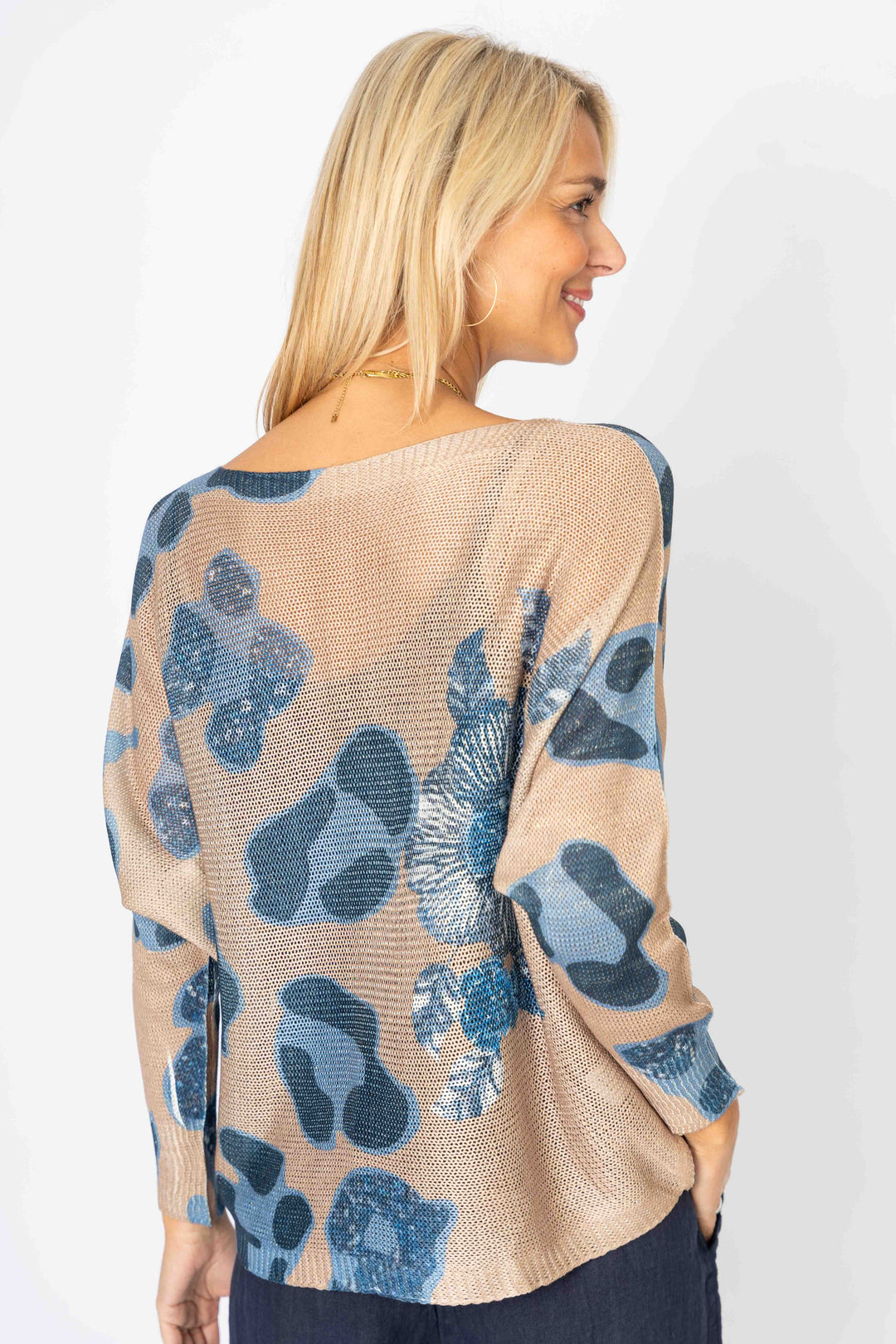 Leopard and Flowers batwing sweater
