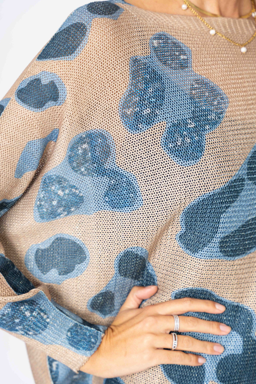 Leopard and Flowers batwing sweater