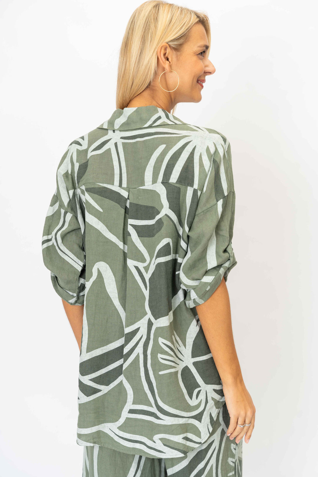 Printed linen shirt
