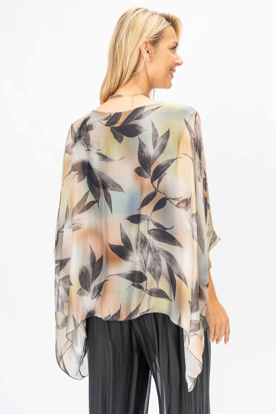 Colourful printed silk blouse