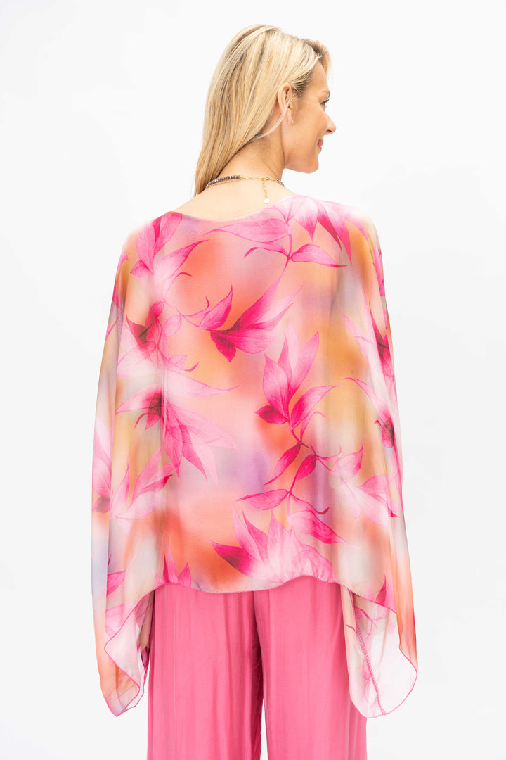 Colourful printed silk blouse