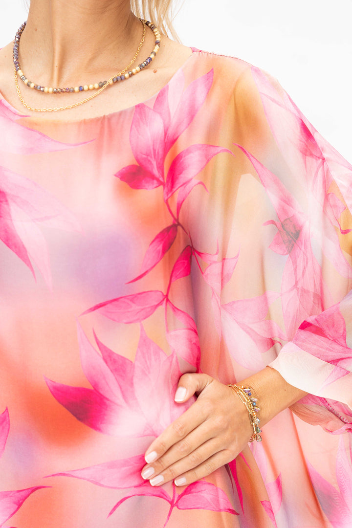 Colourful printed silk blouse