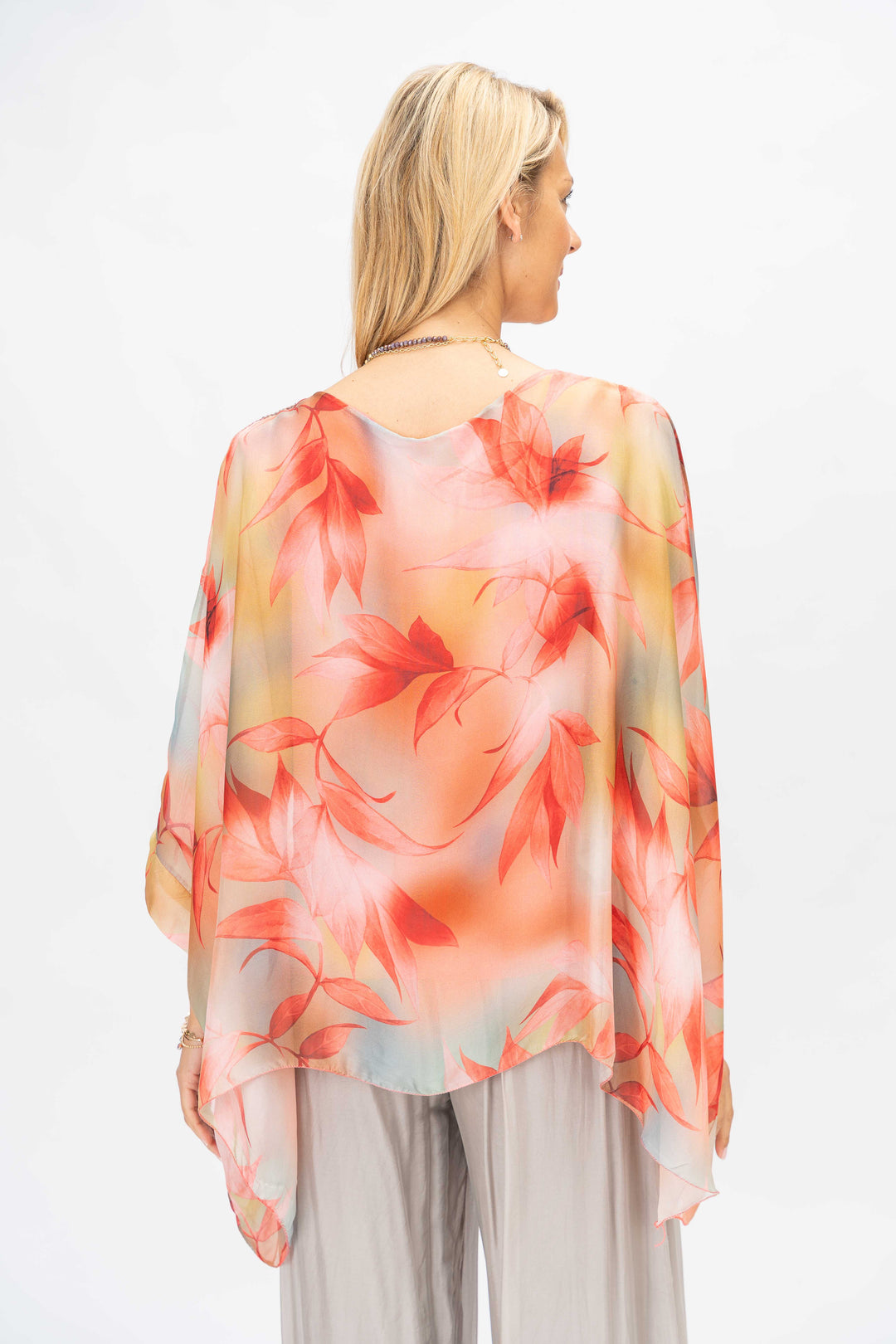 Colourful printed silk blouse