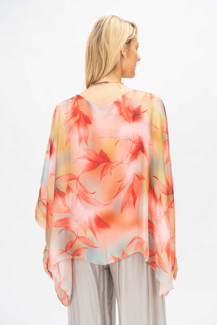 Colourful printed silk blouse
