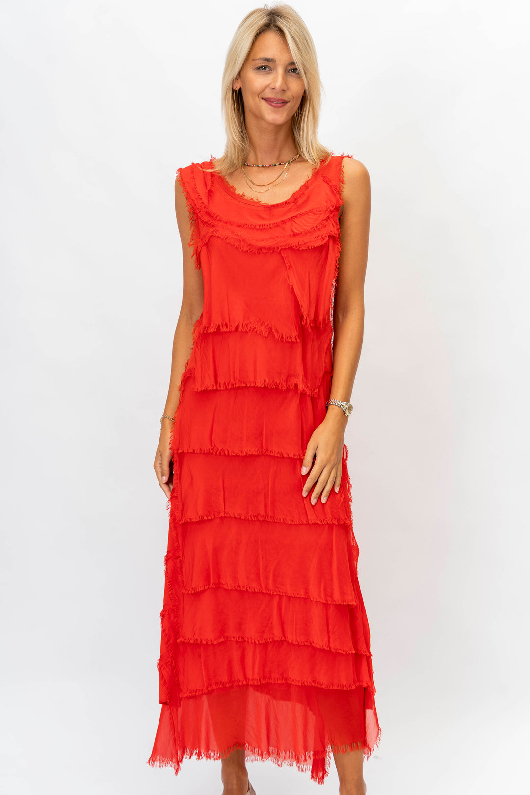 2031 Silk maxi Ruffle Dress