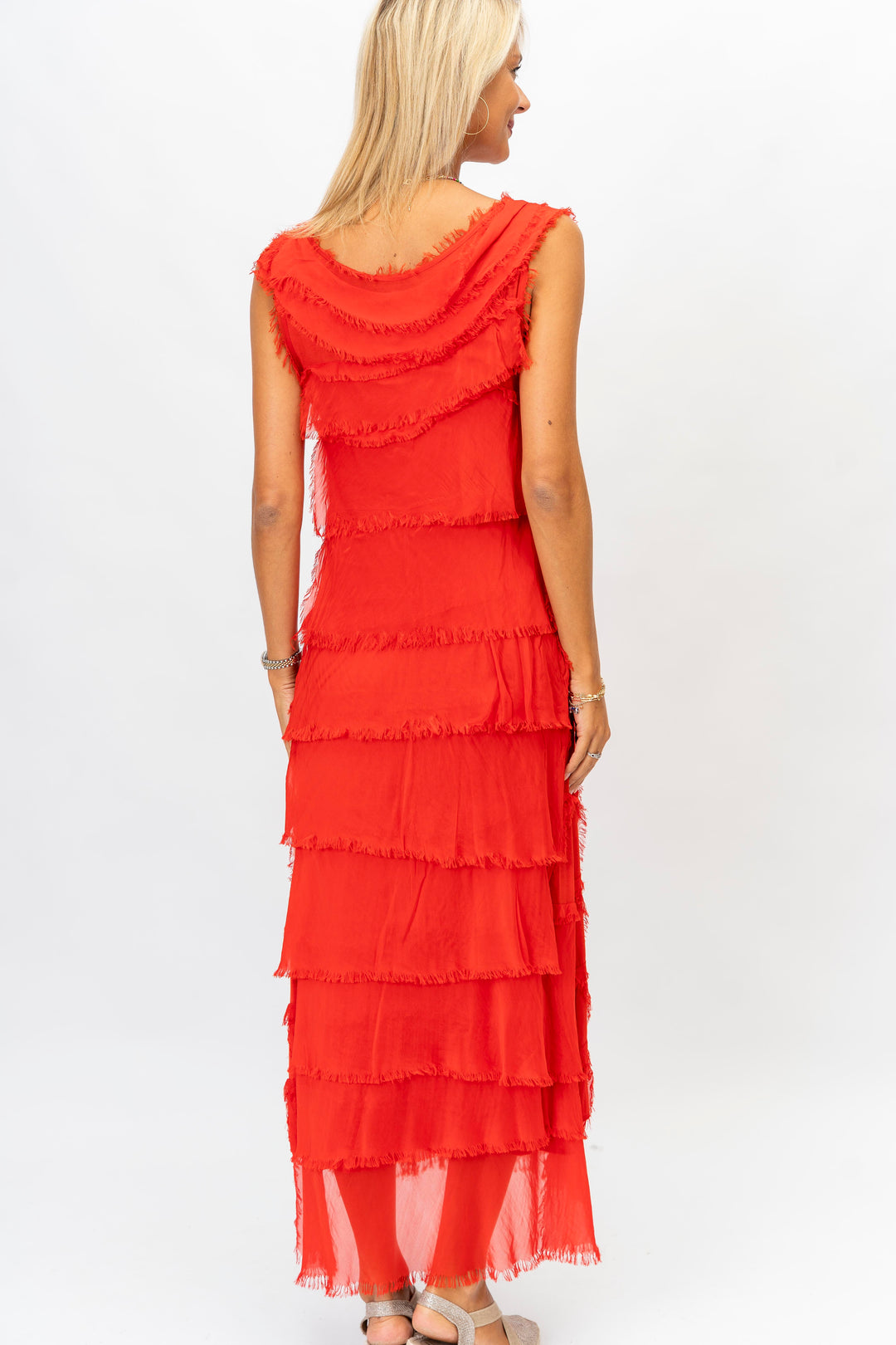 2031 Silk maxi Ruffle Dress