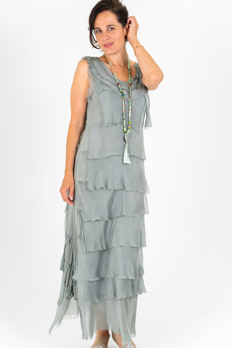 2031 Silk maxi Ruffle Dress