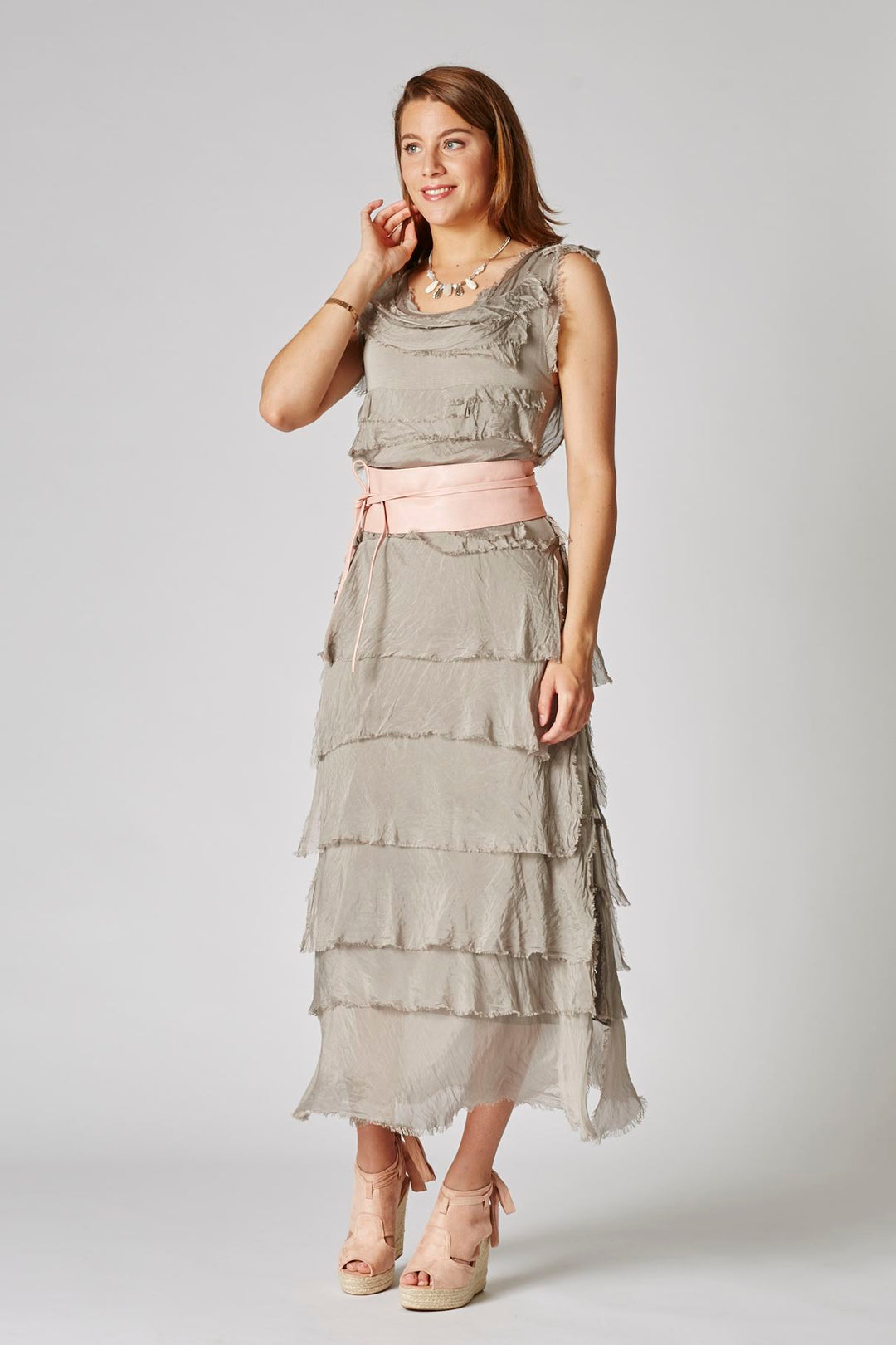 2031 Silk maxi Ruffle Dress