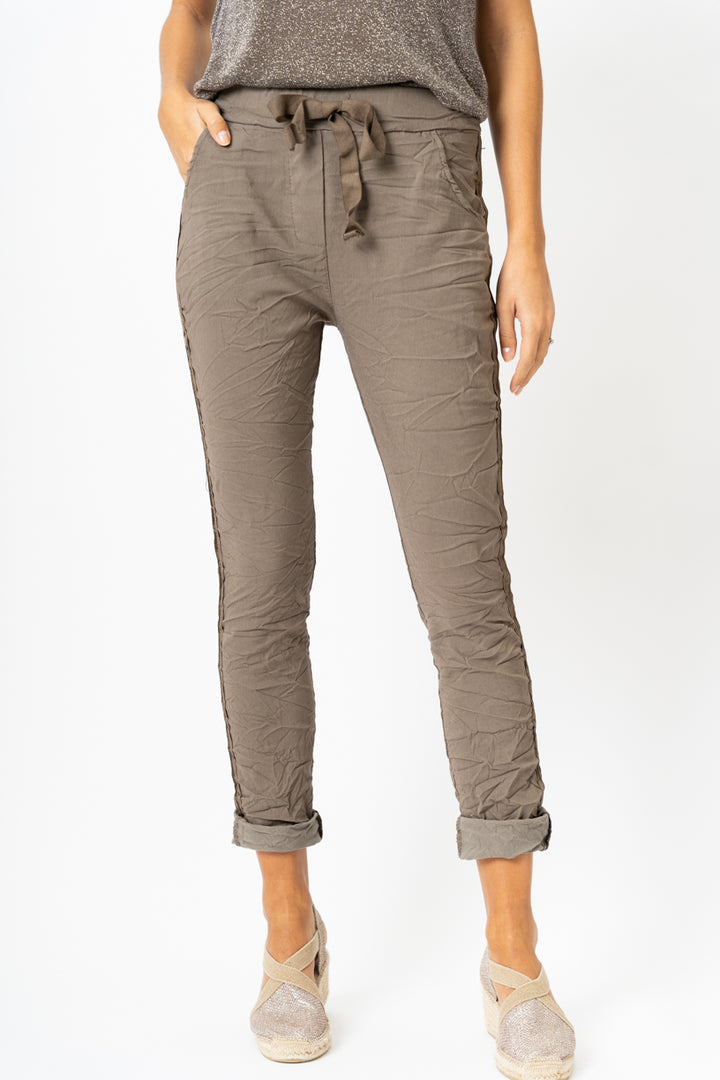 2120HW - Italian Jogger pants with Satin Ribbon