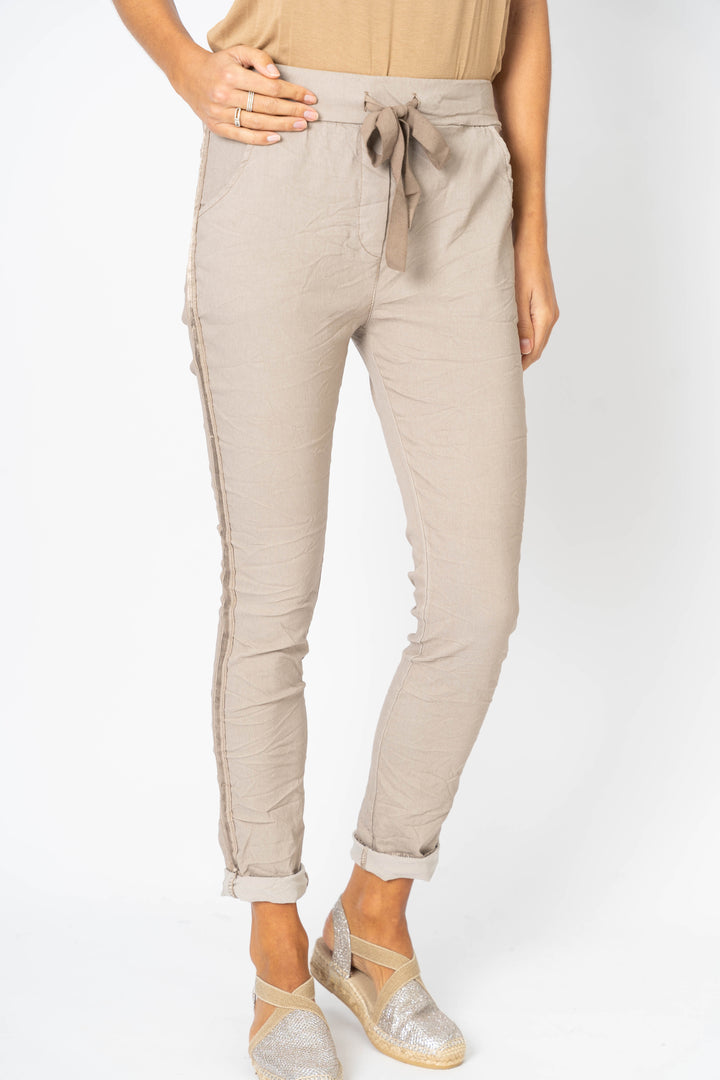 2120HW - Italian Jogger pants with Satin Ribbon