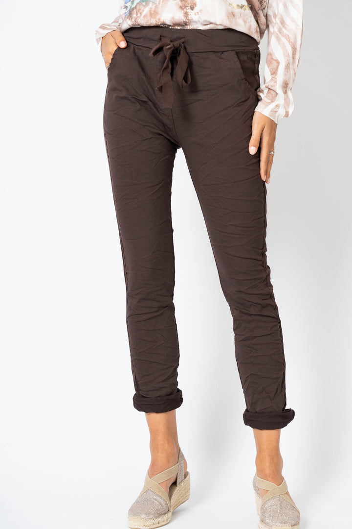 2120HW - Italian Jogger pants with Satin Ribbon