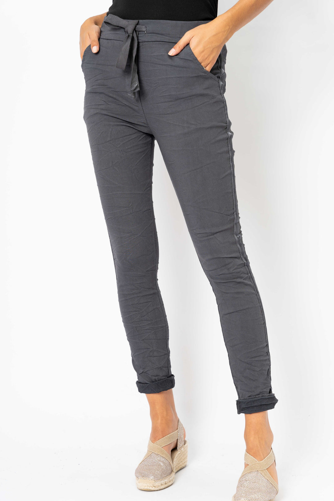 2120HW - Italian Jogger pants with Satin Ribbon