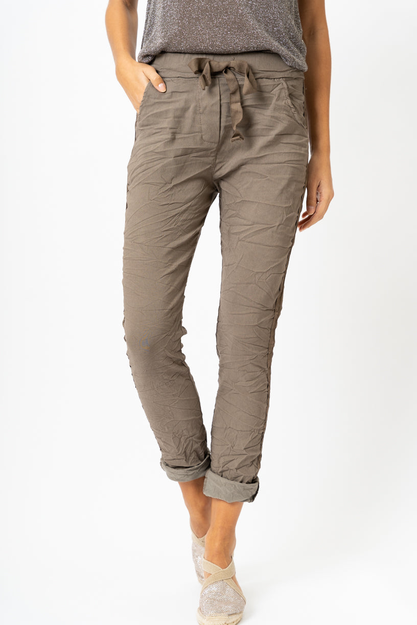 2120HW - Italian Jogger pants with Satin Ribbon