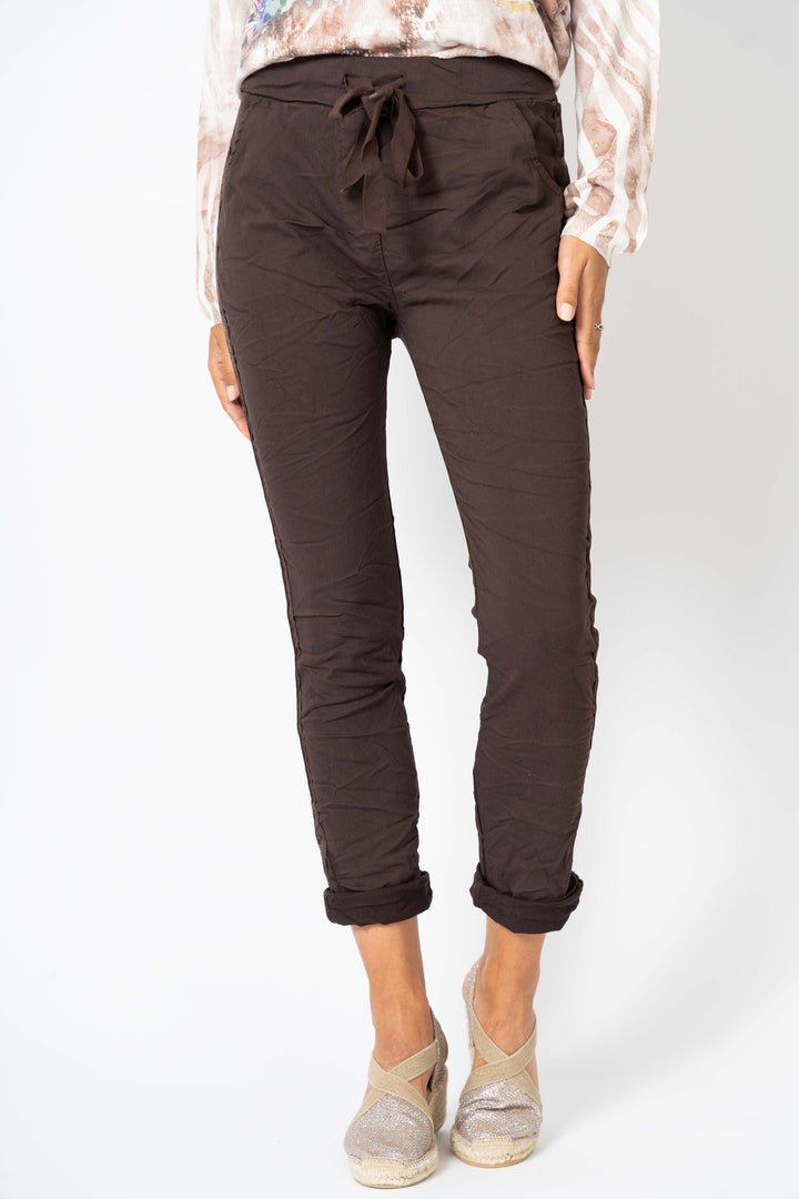 2120HW - Italian Jogger pants with Satin Ribbon