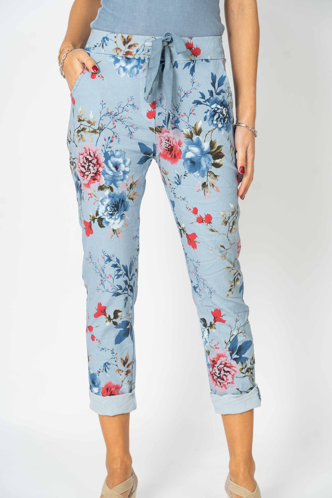 21622 Flower Print Stretchy Pant