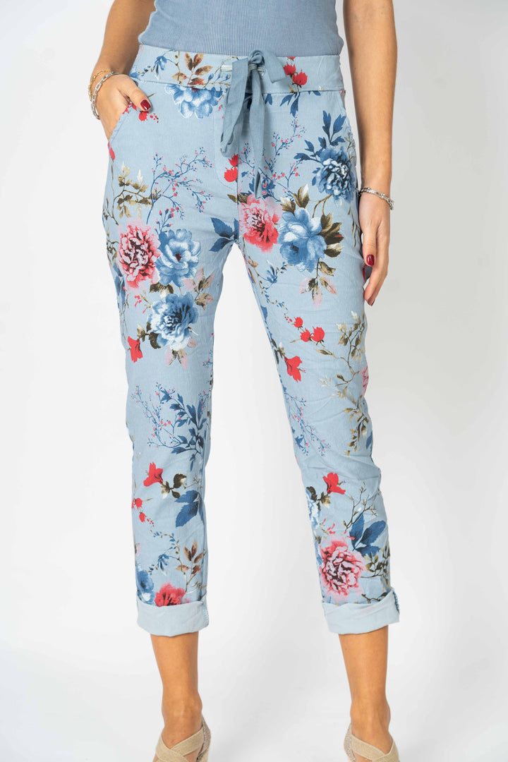 21622 Flower Print Stretchy Pant