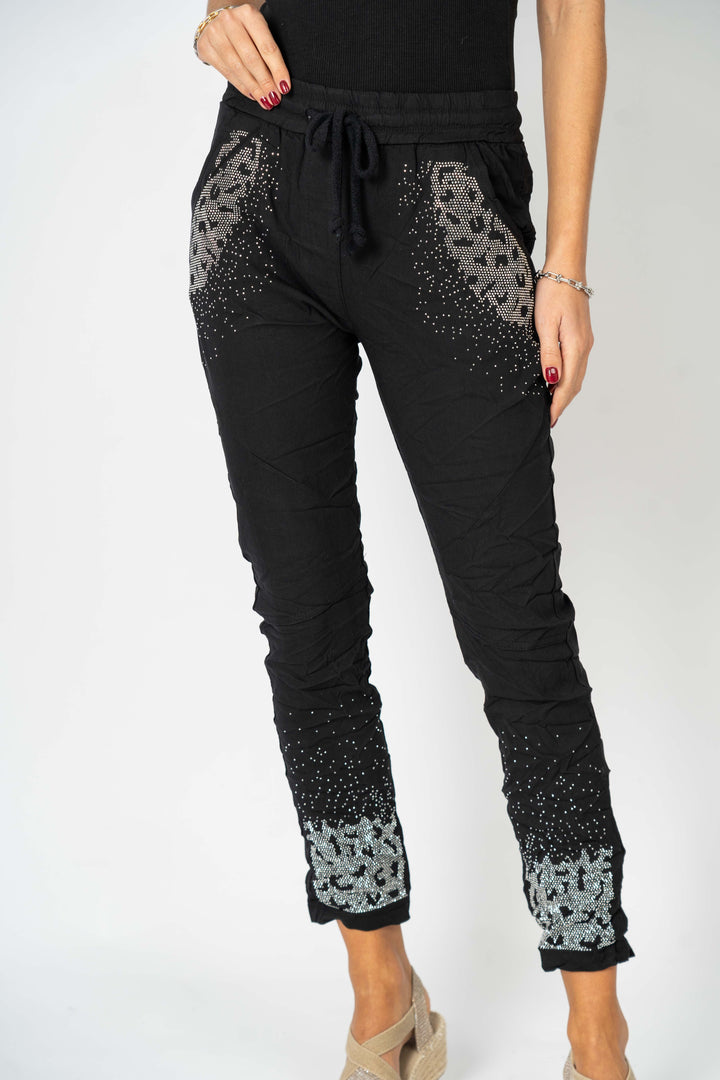 21655 "Cheetah" Rhinestone Stretchy Pant