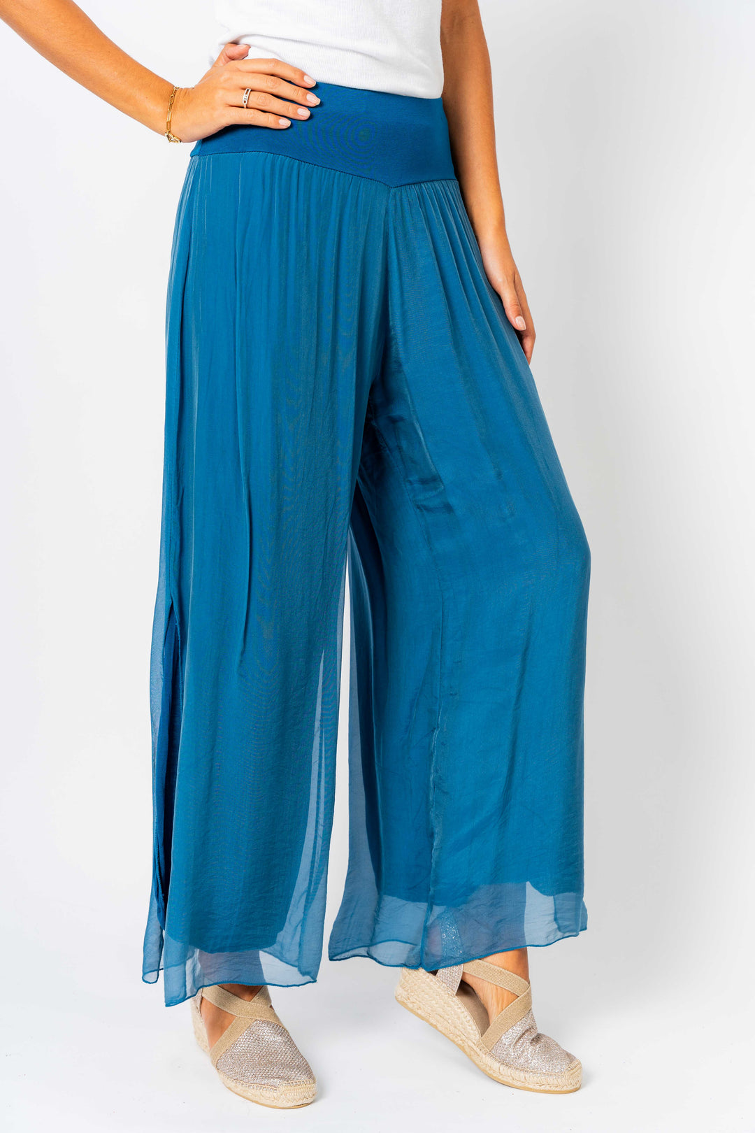 2184 - Silk Pant Slit on side