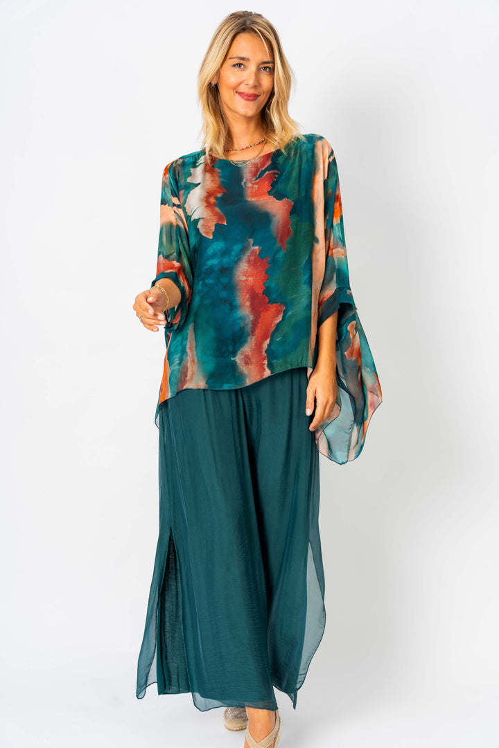 2184 - Silk Pant Slit on side