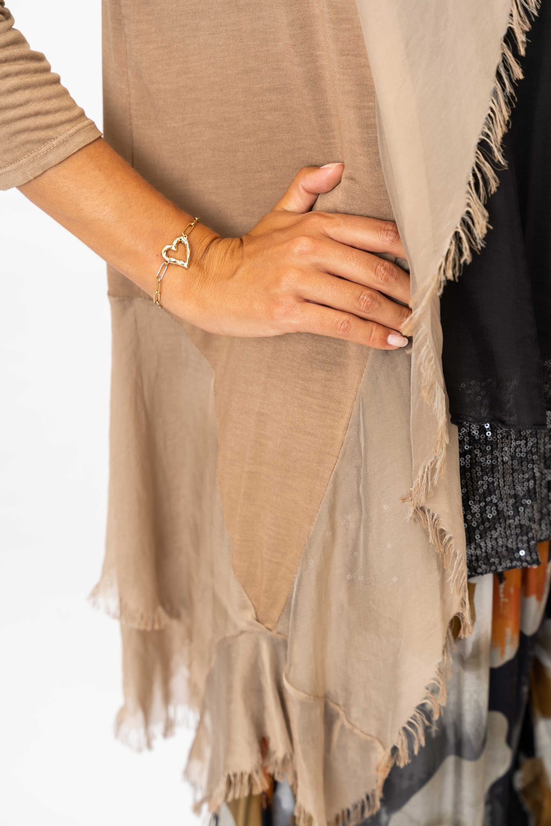 2711 Silk Ruffle Cardigan