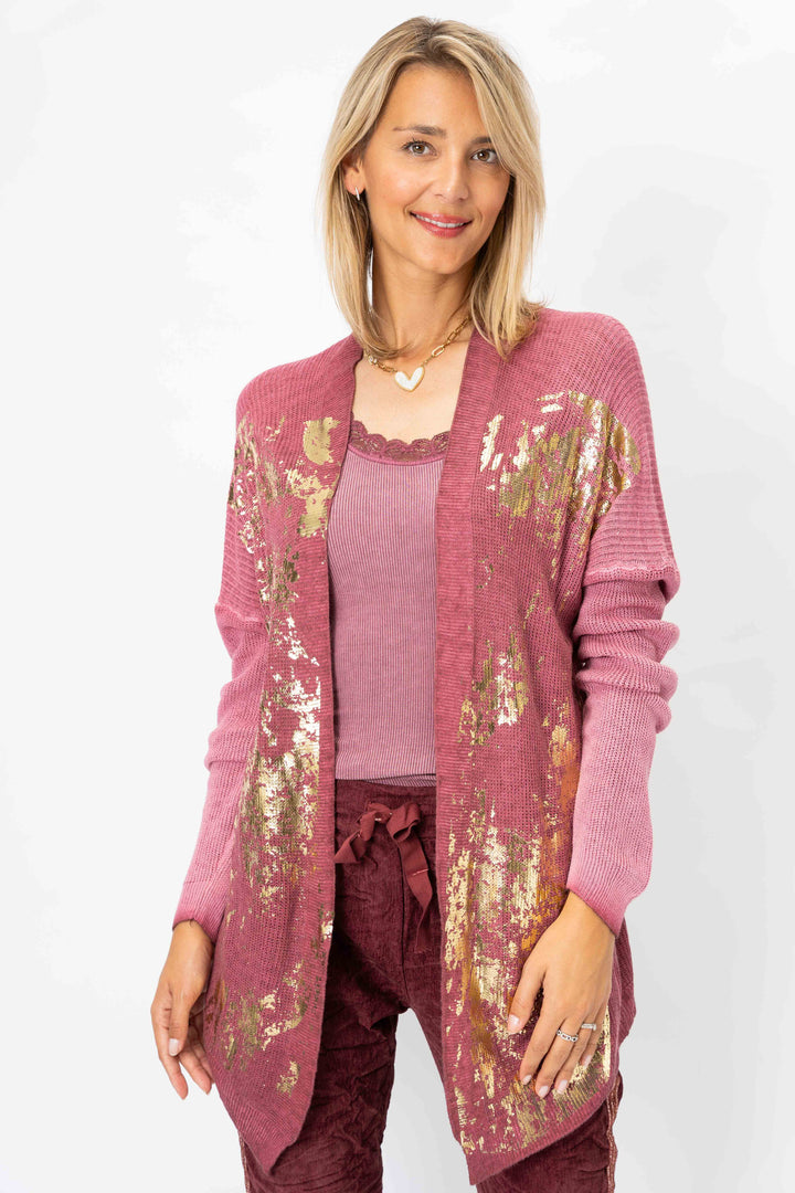 28099 - Gold shimmer knitted Cardigan
