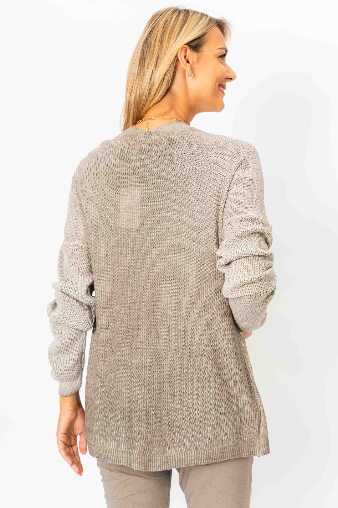 28099 - Gold shimmer knitted Cardigan