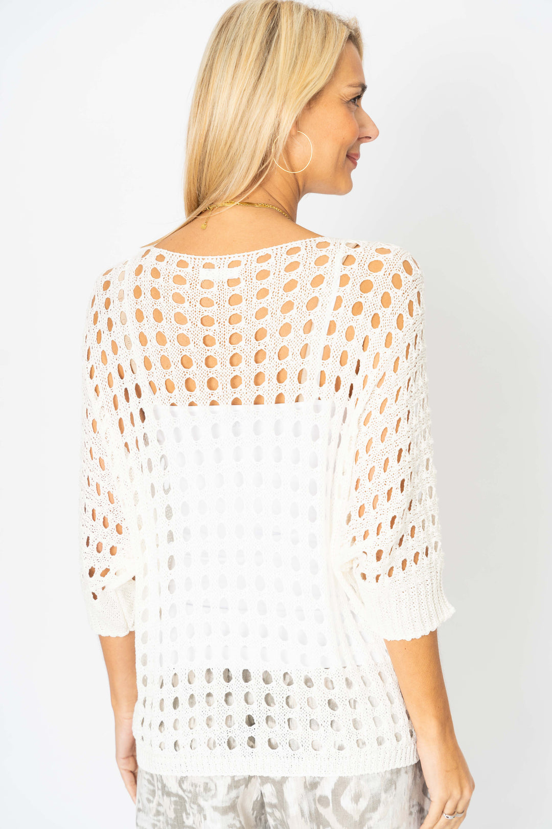 Open Knit Shimmer Sweater