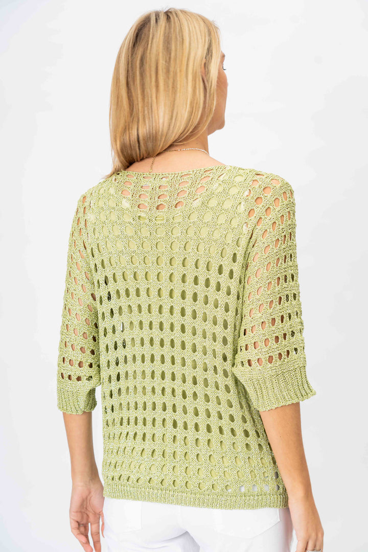 Open Knit Shimmer Sweater