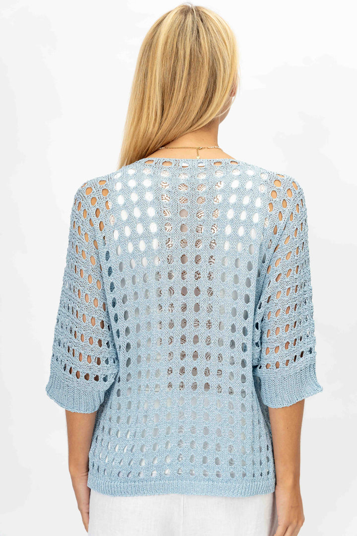 Open Knit Shimmer Sweater
