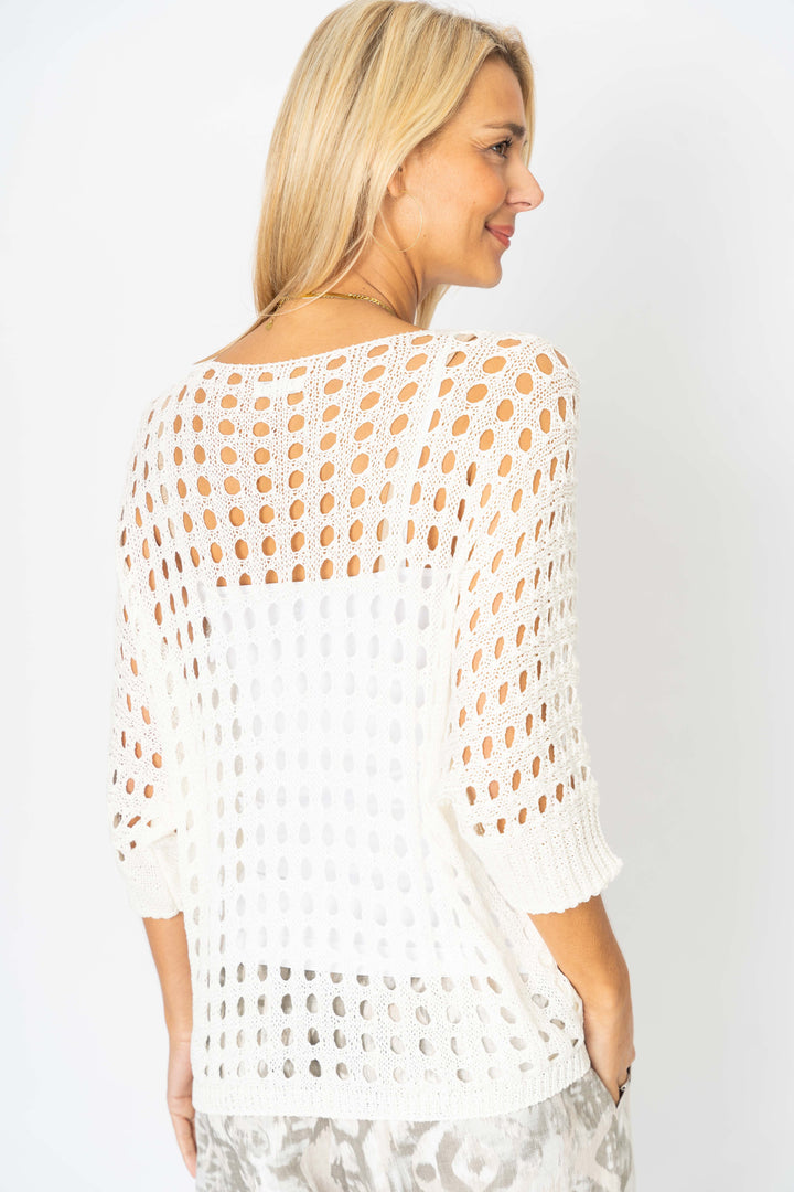 Open Knit Shimmer Sweater