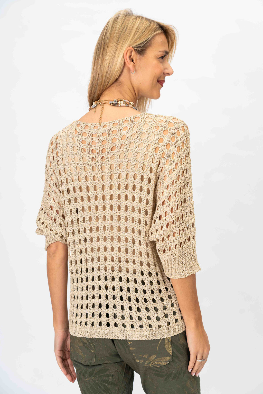 Open Knit Shimmer Sweater