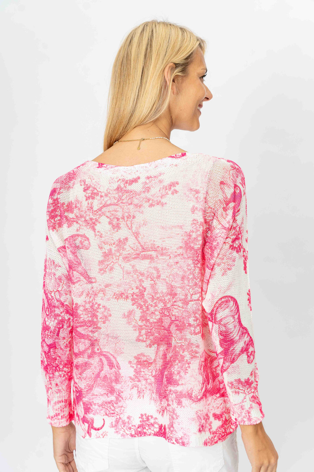 5030 - "Toile de Jouy" printed batwing sweater
