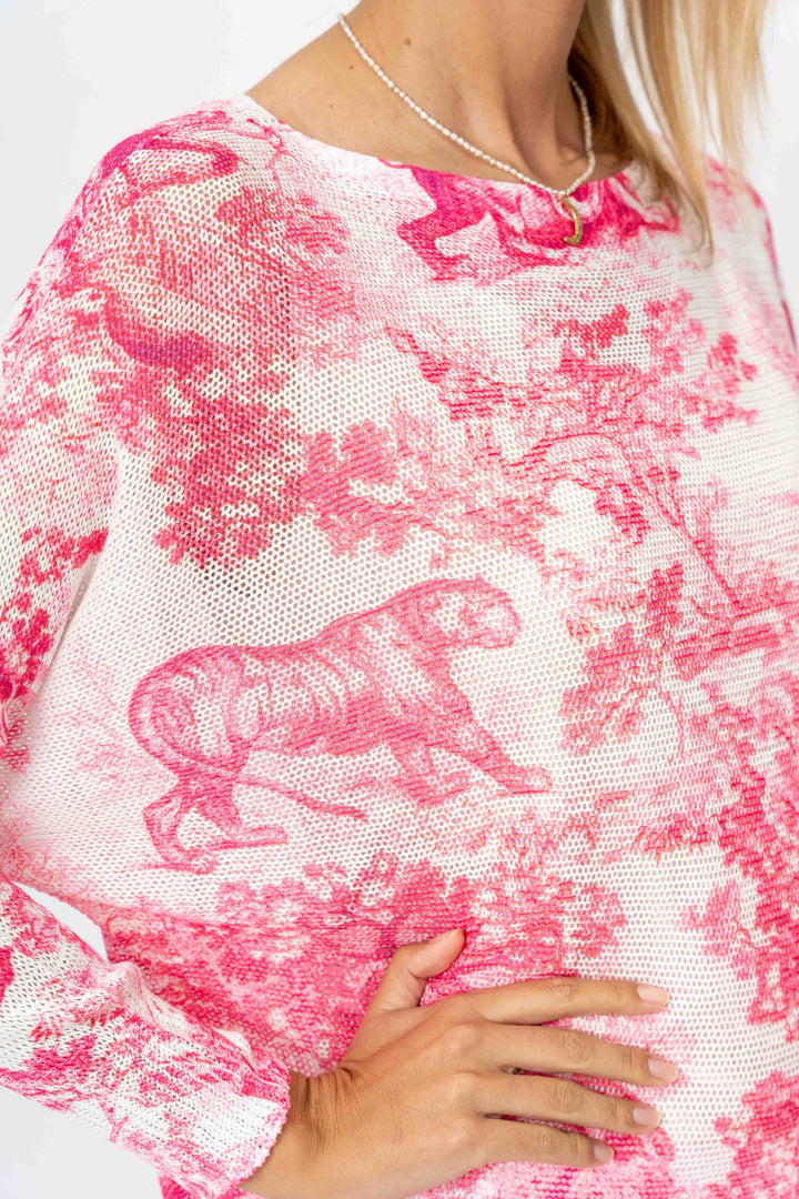 5030 - "Toile de Jouy" printed batwing sweater