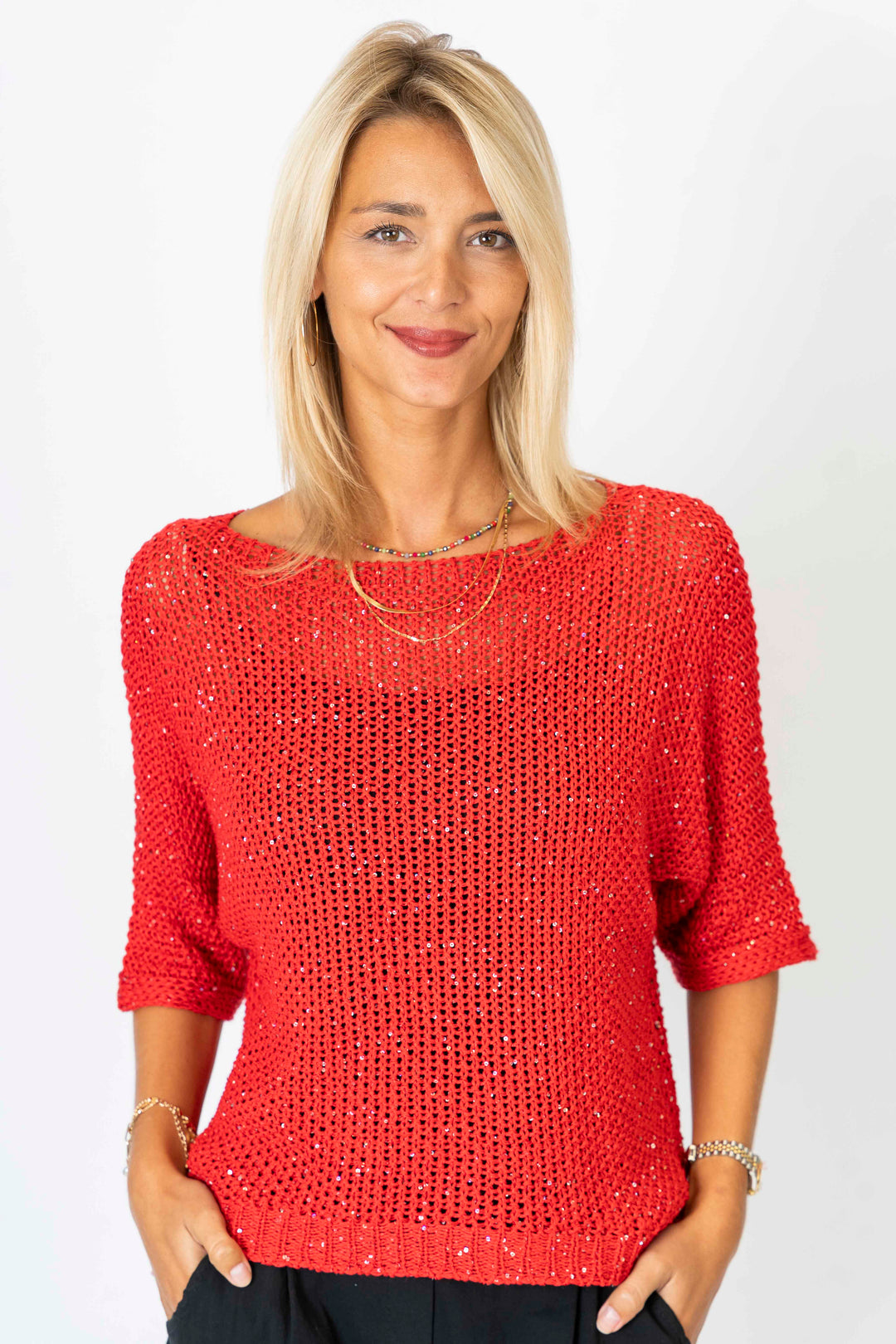 650 Sweater shimmer thread and sequins