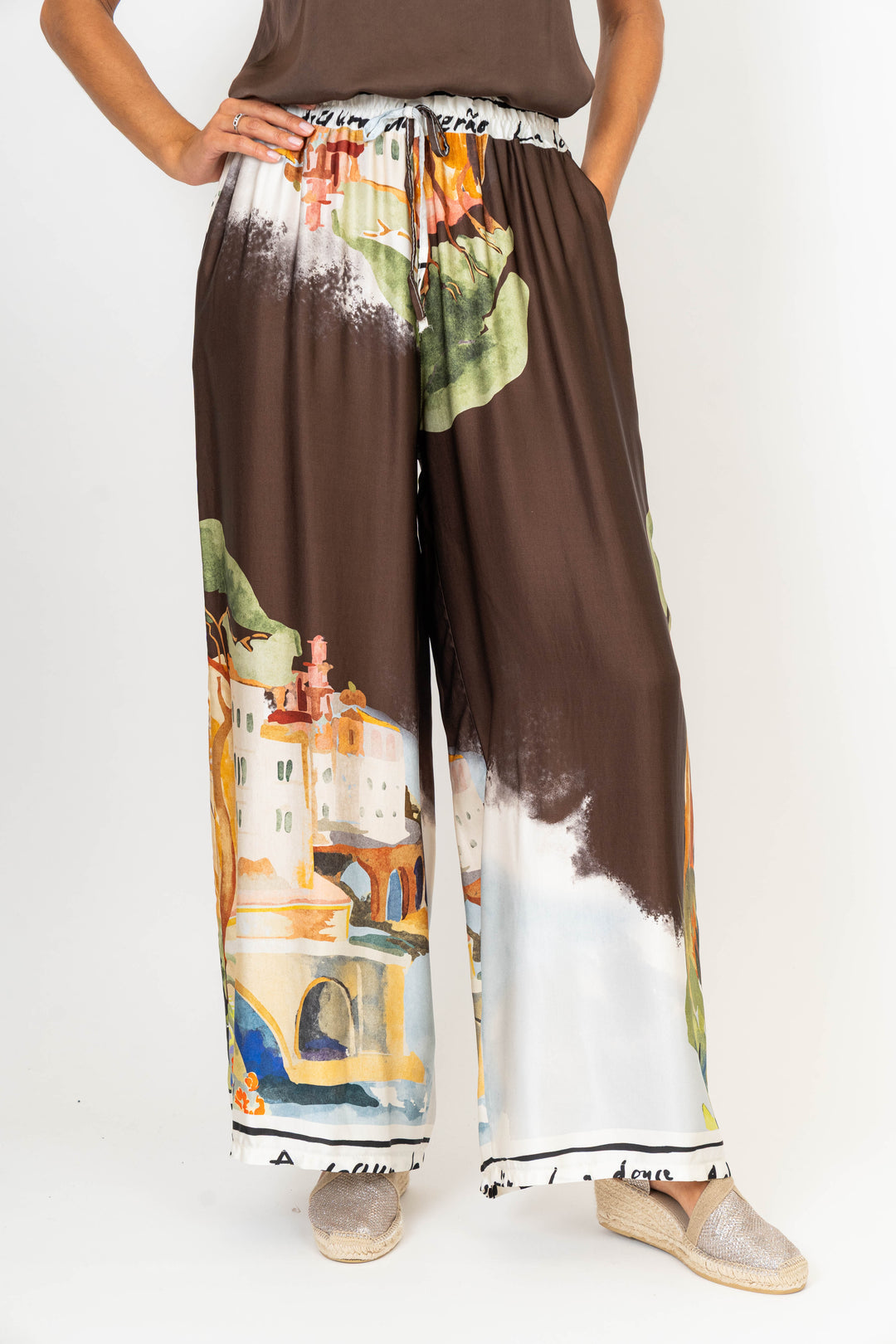 9826 "Village" Print Palazzo