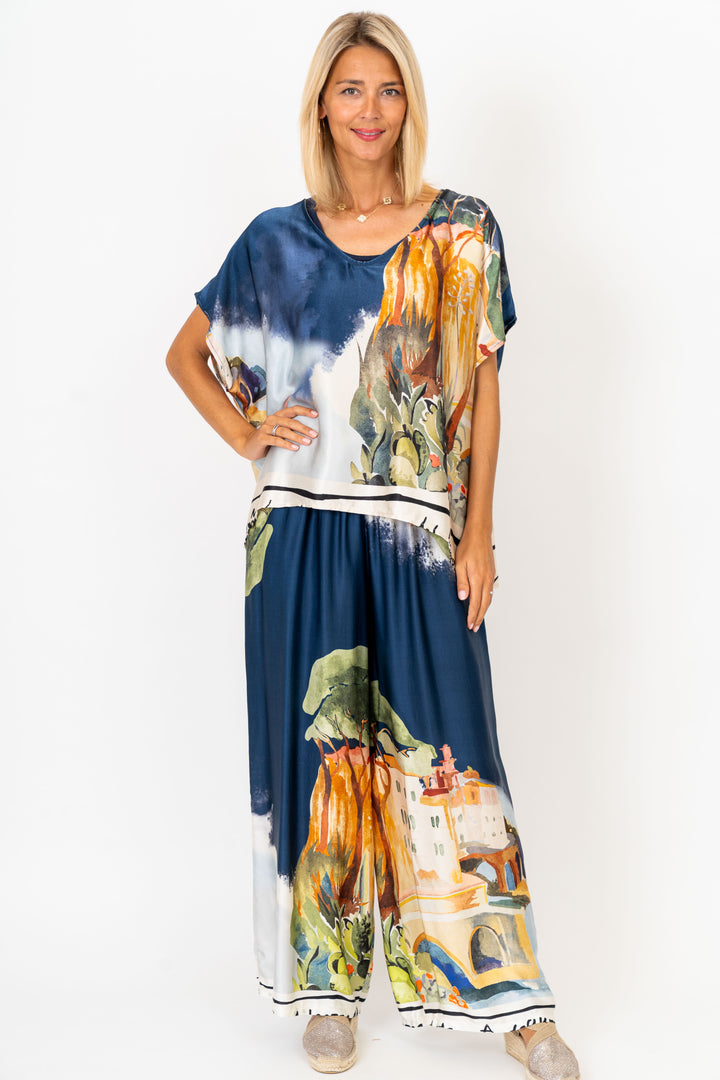 9826 "Village" Print Palazzo