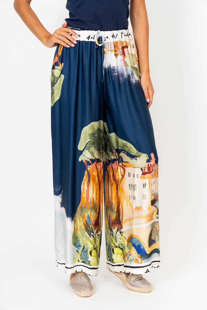 9826 "Village" Print Palazzo