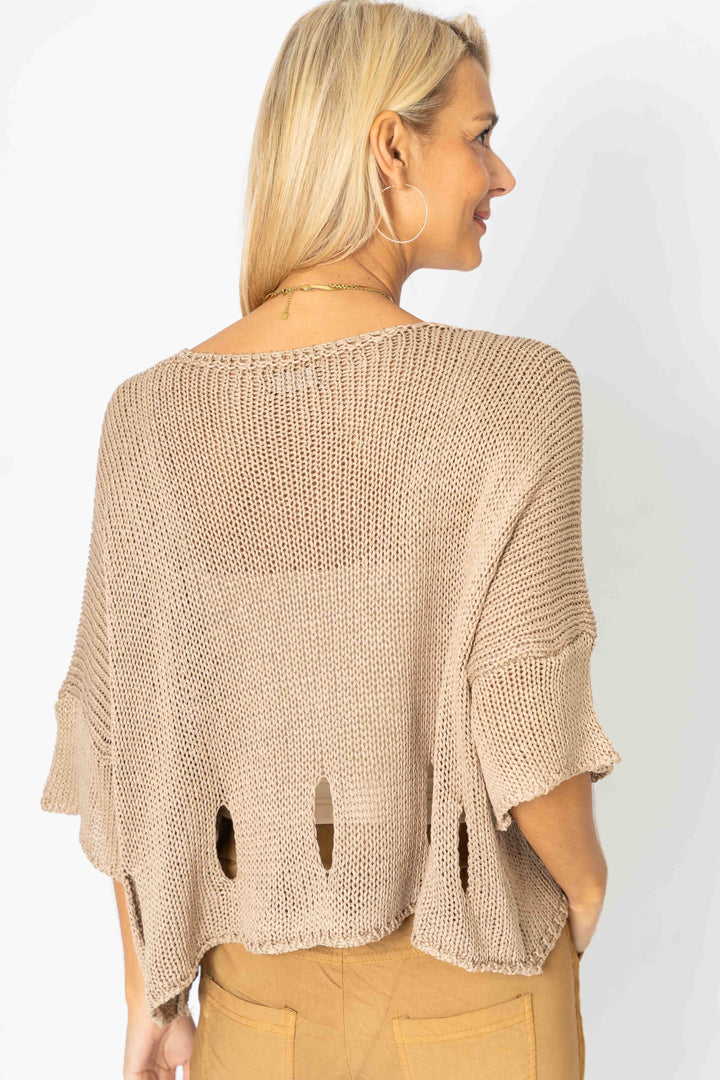 72794 Sweater with "Holes" detail at the bottom