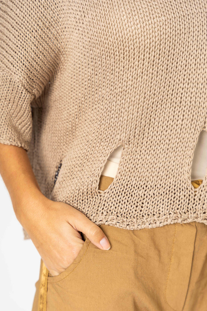 72794 Sweater with "Holes" detail at the bottom