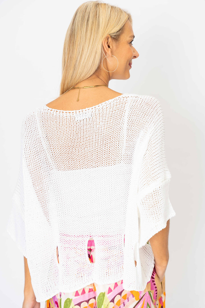 72794 Sweater with "Holes" detail at the bottom