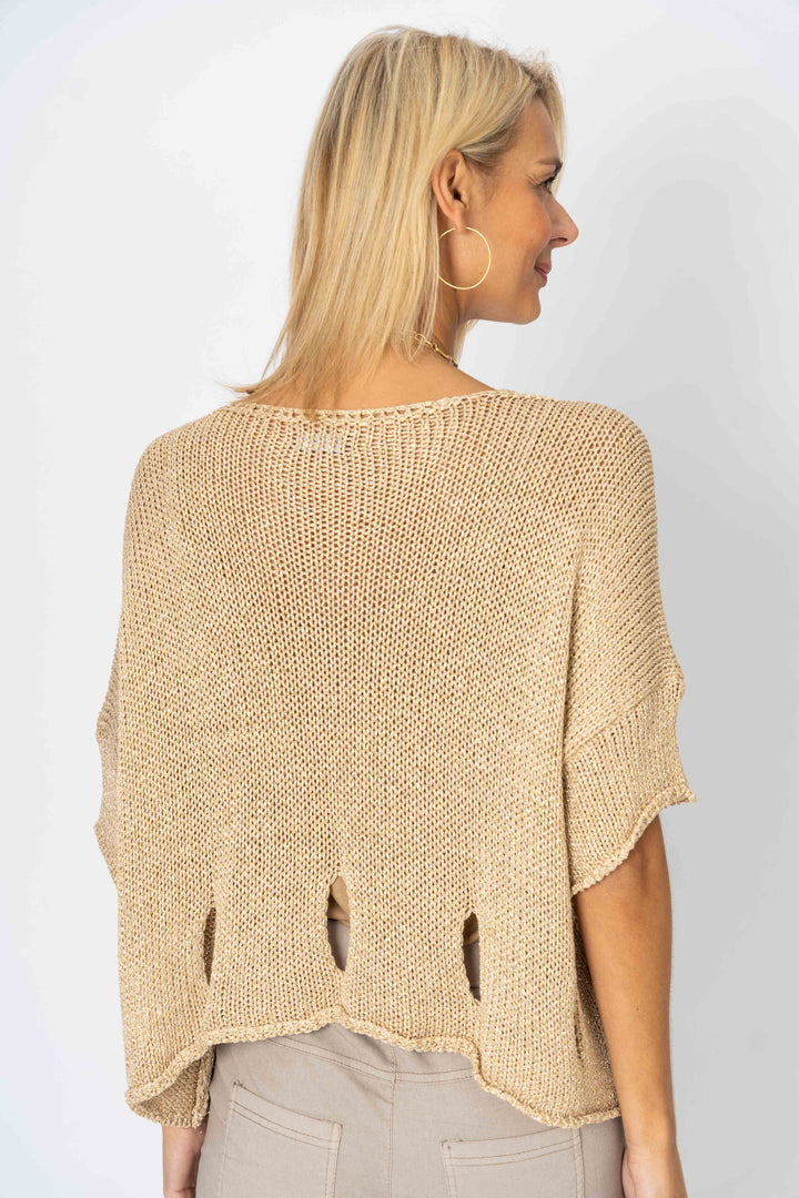 72794S Sweater with gold thread