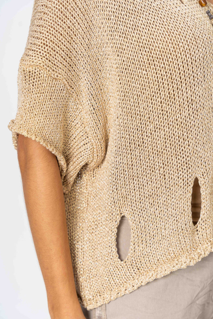 72794S Sweater with gold thread